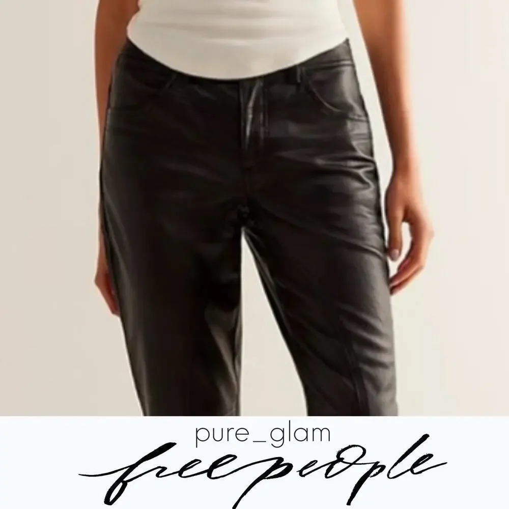 Free People vegan leather moto pants